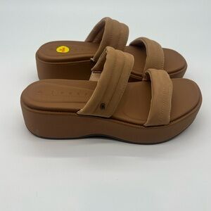 Reef Women’s Natural Double-Strap Platform Slide Sandals